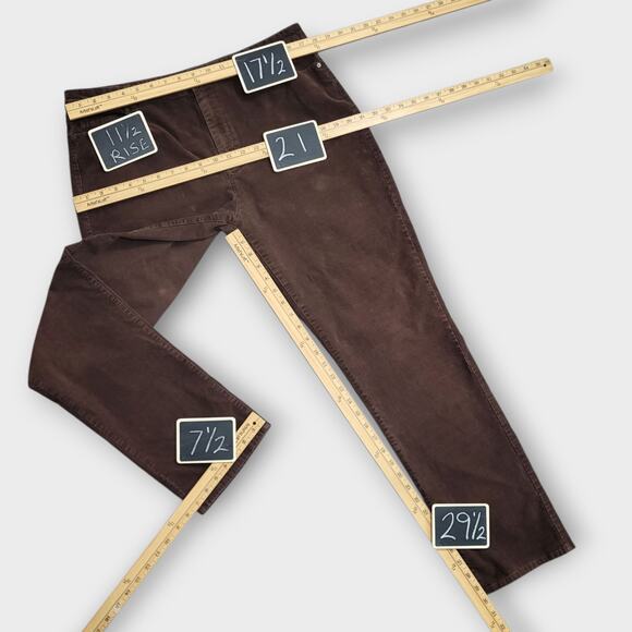 Coldwater Creek Corduroy Pants Womens Size 14 (35 Waist) Brown Straight Leg - Picture 4 of 11